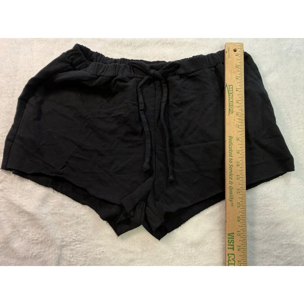 Ever Hottie Girls Black Cotton Raw Hem Drawstring Sweat Shorts VST2 L USA‎